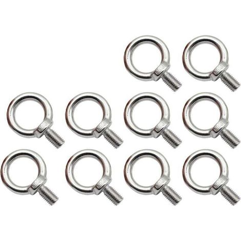 Confezione da 10 golfari M8 in acciaio inox, XU, golfari antiruggine, golfari rotondi, acciaio inox 304, non soggetti a corrosione.-Crezuo