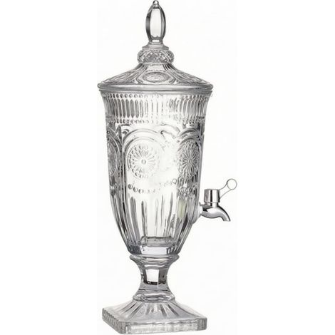 Decorative Beverage Dispenser, Food Grade Glass Beverage Dispenser, Beverage Fountain for Weddings, Kitchens, 2L (1/5)