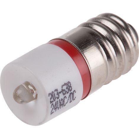 Voyant à LED Rouge, culot E10, 24V c.a. / V c.c. ( Prix pour 1 )