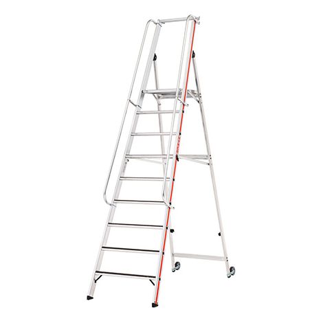 Scaletta grande piattaforma 9 gradini R13 - Altezza massima di lavoro 4.11m - 868109