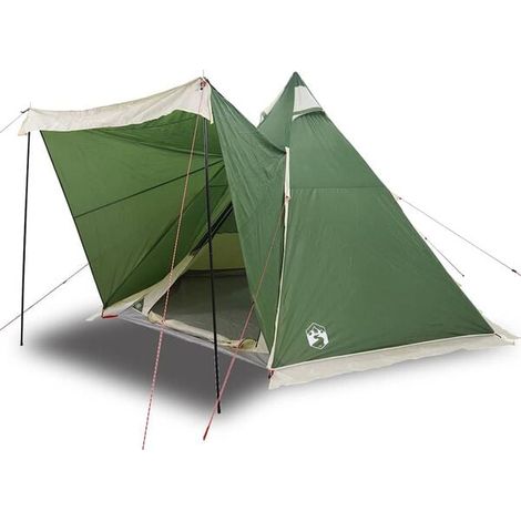 Tente indienne familiale imperméable verte pour six personnes