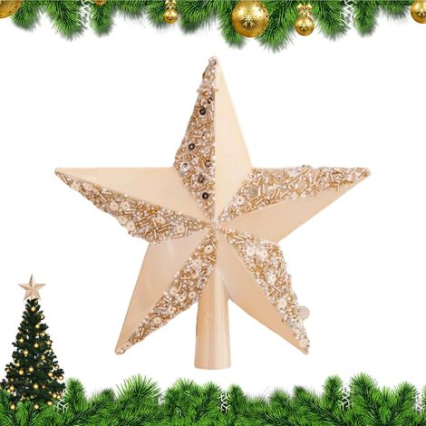 Étoile scintillante et pailletée pour sommet de sapin de Noël – Décoration festive (1/5)