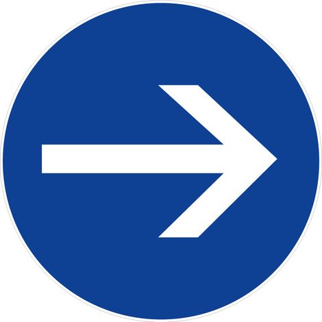 Panneau sens obligatoire pour sol - Ø 300 mm - 4007076