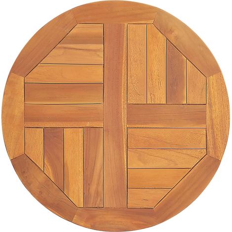 Vidaxl – Dessus de table en bois de teck rond 50 cm – Épaisseur 2,5 cm – Finition poncée – Résistant aux intempéries