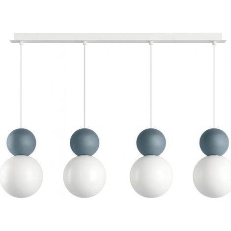 Lampadario moderno top light cottage 1228 s4 r g9 led vetro metallo, colore blu