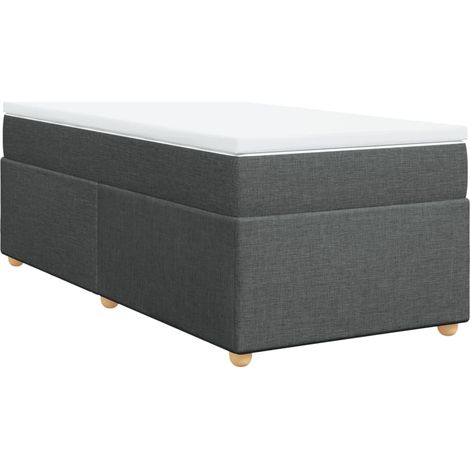 Maison Exclusive - Giroletto a Molle con Materasso Grigio Scuro 90x200 cm Tessuto