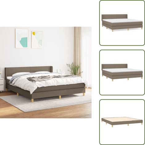 Letto con materasso a molle insacchettate - vidaXL Giroletto a Molle con Materasso Tortora 160x200 cm in Tessuto - Letto con materasso morbido