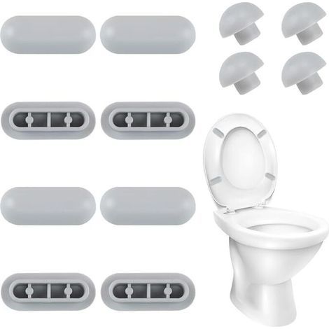 Lntyq Caoutchoucs de siège de Toilette,lunette wc,tampon en caoutchouc pour couvercle de toilette et siège de toilette (100) (1/5)