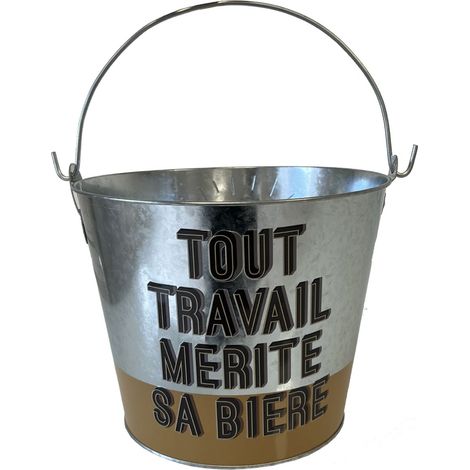 Seau à bière en métal aspect zinc (1/3)