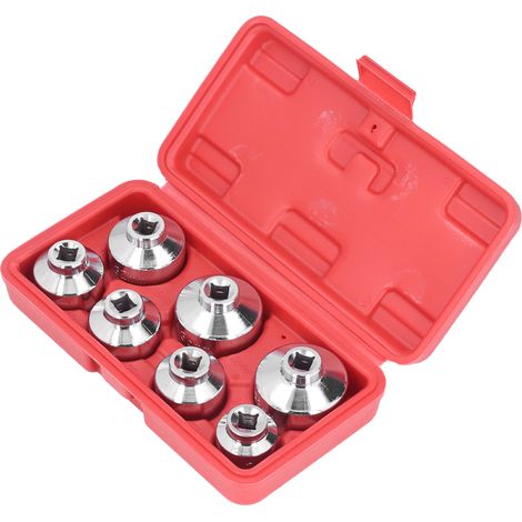Ensemble de couvercle et de manchon de filtre à huile en 7 pièces, entraînement 3/8 pouces, dans les tailles 24, 27, 29, 30, 32, 36 et 38 mm, pour les modèles Mercedes-Benz. (1/5)