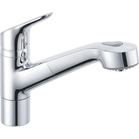 Kludi Objekta - Grifo monomando de fregadero con ducha extraíble, cromo 325810575 (1/3)