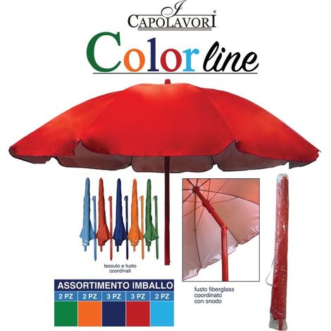Ombrellone Mare Spiaggia Oxford Strong Color 180 cm Vari Colori