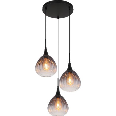 Globo - lampada a sospensione - OLSEN - nero - vetro - Ø 44cm - (1/5)