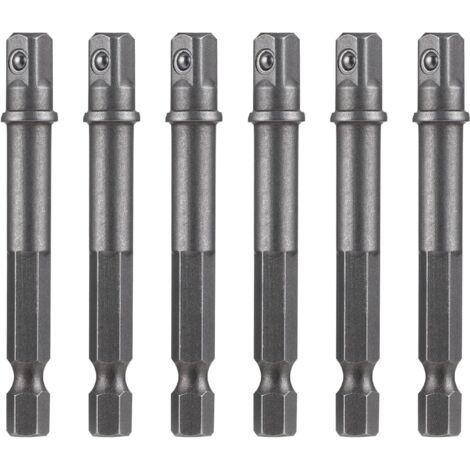 6 Pack Socket Adapter, Socket Adapter, 1/4" Hex Adapter, Square Hex Shank, for Cordless Drill and Driver, Bit Holder (1/5)