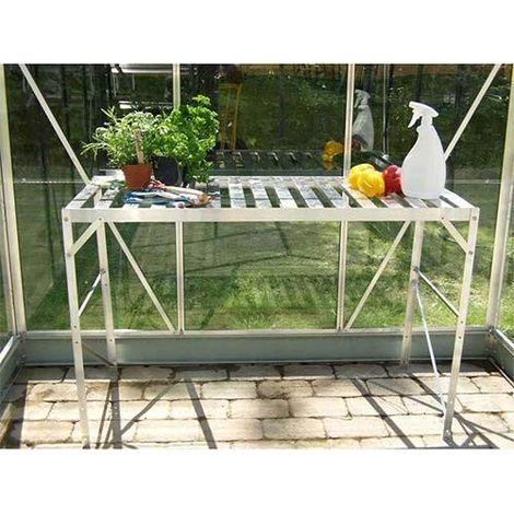 Table 1 plateau pour serre de jardin, Couleur Naturel anodisé