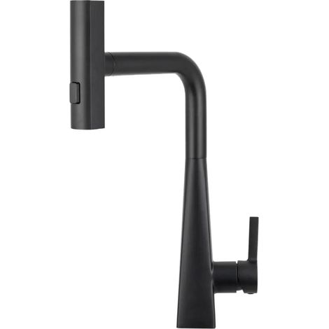 Rubinetto da cucina estraibile - Acciaio inox 304 - Bocca rotante - Nucleo valvola in ceramica - Attacco G3/8 (0,95 cm) - Montaggio su lavello - Nero