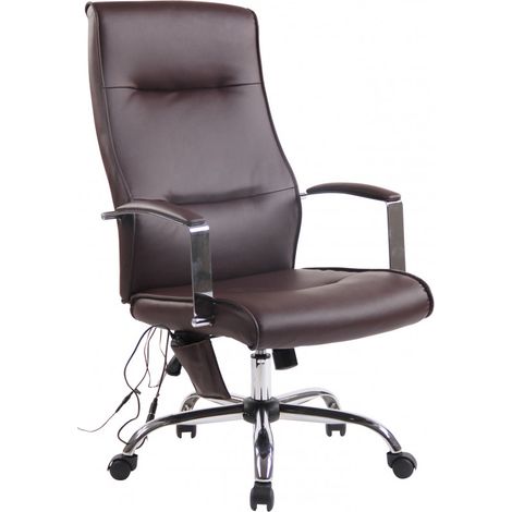 Bürostuhl Portland mit Massagefunktion braun Kunstleder (1/5)