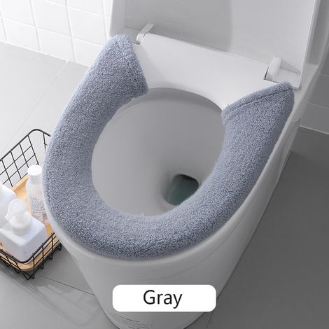 Couvre-Abattant De Toilette - Tapis Chauffant Lavable - Épais Et Doux - Pour Siège De Toilette Ronde Ou Carrée - 82 X 17 Cm - 1 Pièce (1/5)