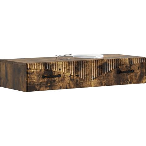 Maison Exclusive - Tavolino da Parete Laterale Rovere Fumo 87,5 x 34,5 x 17 cm