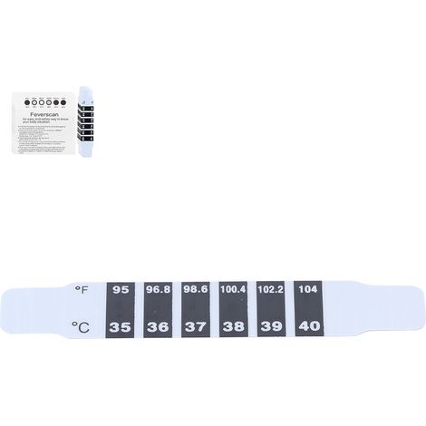 Bandes thermométriques frontales autocollantes réutilisables pour la prise de température des bébés, des enfants et des adultes, en voyage et au quotidien (20 pièces / sachet) (1/5)