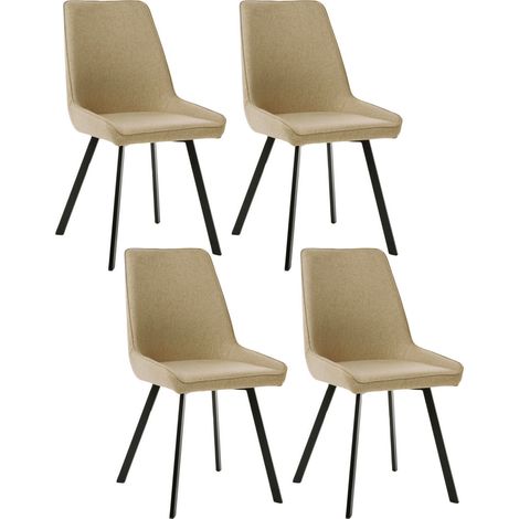 Set 4 Sedie 48x60xH87 cm in Microfibra Fox Beige (1/5)
