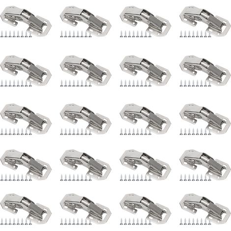 20 Jeux de Charnières pour Portes d'Armoire de Bureau 3 Pouces, Quincaillerie sans Perforation (1/5)