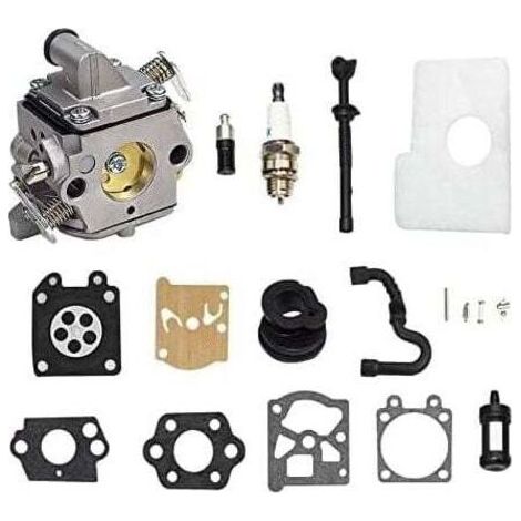 Kit de carburateur MS170 MS180 C1Q-S57A pour débroussailleuses et tronçonneuses STIHL 017, 018, MS170, MS180, MS180C, MS170C (avec filtre à air), kit d’entretien et de réglage