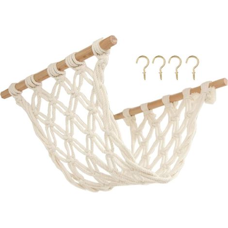 Hamac en macramé tissé à la main GANAZONO pour fruits et légumes, panier suspendu décoratif cuisine (1/5)