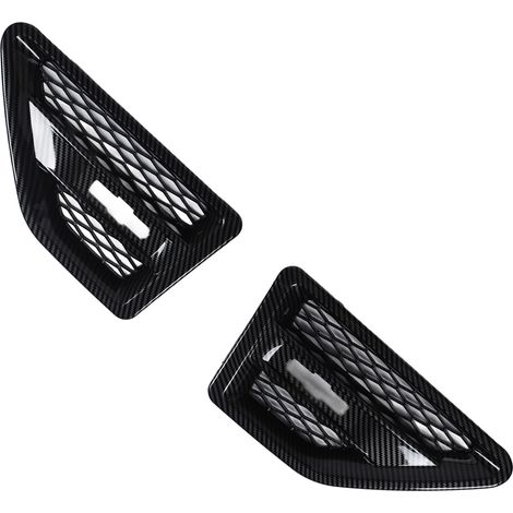 2 pièces - Cache de ventilation latérale de capot aspect fibre de carbone - Grille de ventilation latérale extérieure pour Freelander 2 LR2 2007 à 2014 (1/5)