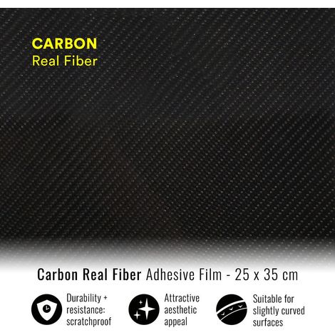 Pellicola Adesiva per Wrapping Carbonio Vera Fibra - Dimensione: 25 X 35 CM