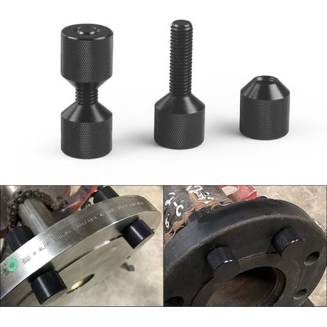 Juego de pasadores de dos orificios de 1-1/8": práctico pasador de alineación de brida de 2 orificios liviano de aluminio 6061 con óxido negro anodizado (1/4)