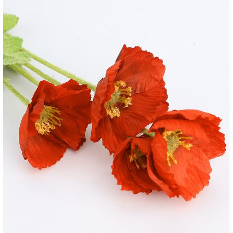 Fleur Artificielle Décorative Rouge Réaliste pour Salon Mariage Décoration Intérieure (1/5)