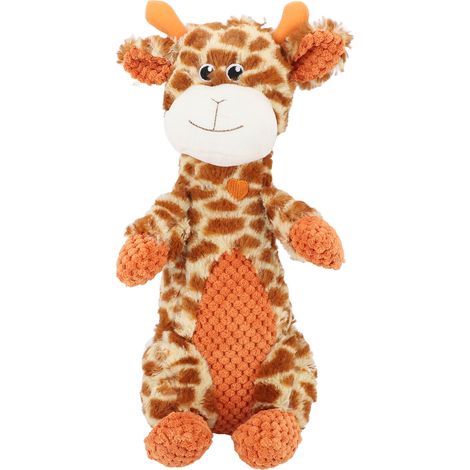 Quietschendes Plüschtier für Hunde in Form eines niedlichen, interaktiven Tieres, geeignet für kleine, mittlere und große Hunderassen. Giraffen-Kauspielzeug. (1/5)