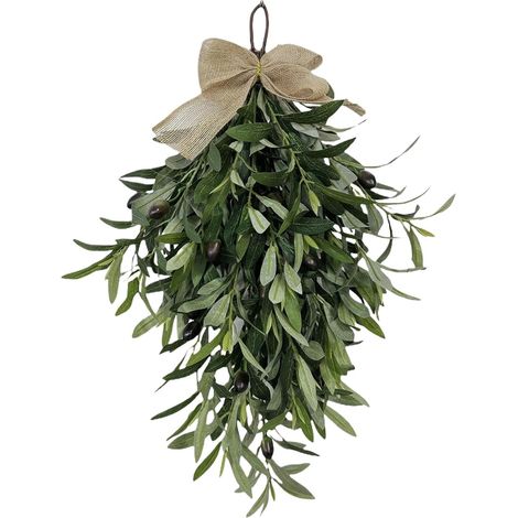 Guirlande En Forme De Goutte D'olivier - 60 cm - Feuillage Artificiel En PVC - Décoration Pour Porte Mur Arche De Mariage Fête Intérieur Extérieur - 1 Pièce (1/5)