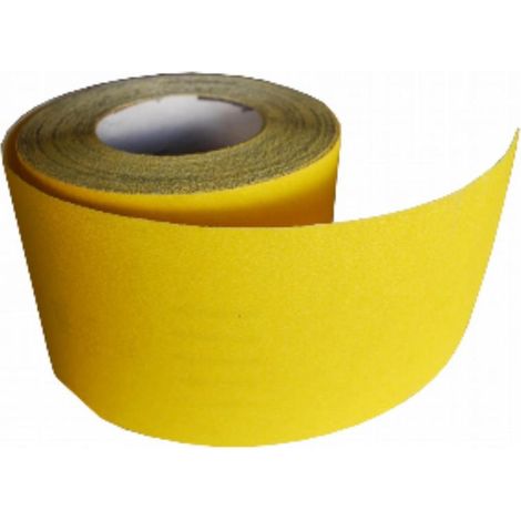 FPLUS papel amar.-marr.roll.100x25mt.gr120 , Rollo de lija soporte de papel para el lijado de madera, pintura.