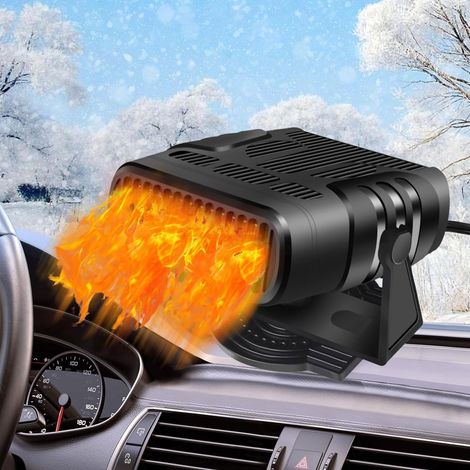 Chauffage soufflant portable 12 V pour voiture - 120 W - Dégivreur de pare-brise de voiture - Rotation à 360° - Prise allume-cigare - Chauffage portable