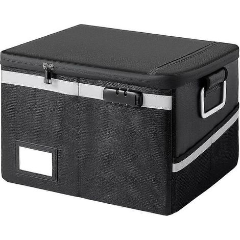 Coffre-fort ignifugé et étanche pour documents avec serrure, organiseur de fichiers portable pour le travail à domicile (1/5)
