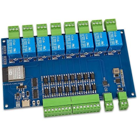 Module relais ESP32 RS485 Modbus 8 canaux 9-24 V TYPE-C avec Wi-Fi et Bluetooth. (1/5)