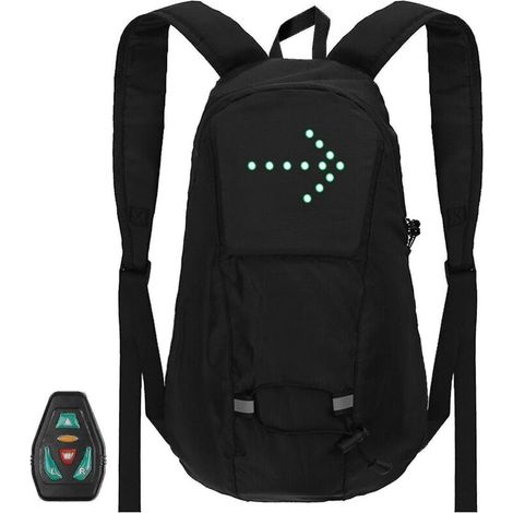 15-Liter-Fahrradrucksack mit LED-Blinkern, Richtungsanzeiger und per USB aufladbarem Sicherheitslicht. (1/5)