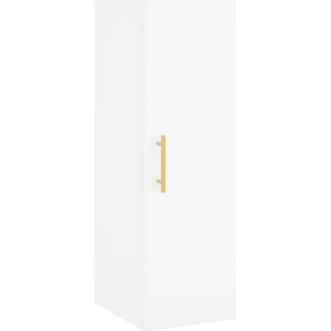 Mobiletto a muro di design pratico e funzionale dimensioni 34,5 x 34 x 90 cm in legno composito bianco codice 020048655
