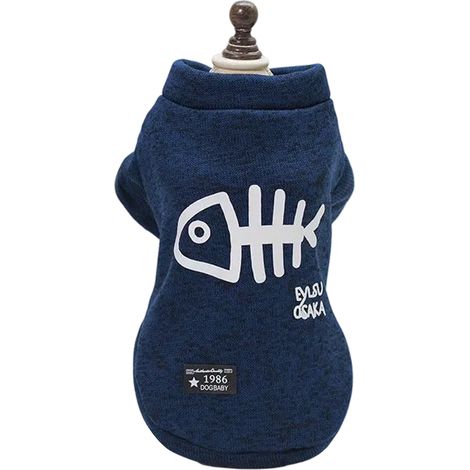 1 pull pour chien et chat, motif arêtes de poisson, style teddy, pour petites races, automne-hiver (1/5)