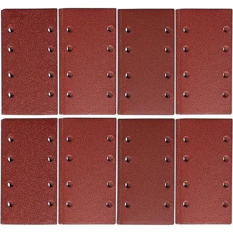 Papier de verre pour ponceuse orbitale 93 x 185 mm Papier de verre 8 trous Grain 40 Lot de 30 (1/4)