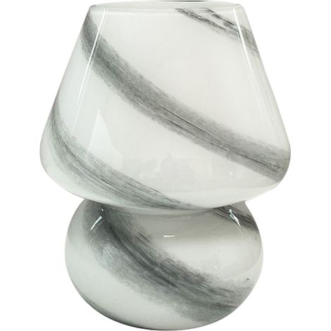 Lampe champignon petite Table de chevet en verre à intensité variable, veilleuse pour chambre à coucher, salon, cuisine, maison, prise USB, blanche (1/5)