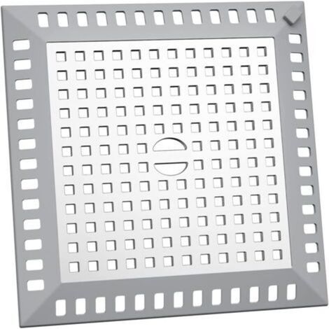 Protection pour Vidange Carrée, Attrape Cheveux Douche, 12,5 x 12,5 Cm Argenté Couvercle de Vidange en Acier Inoxydable, Filtre Evier Cuisine pour Salle de Bain, Cuisine (1/5)