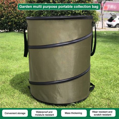 37,8-Liter-Faltbeutel aus wiederverwendbarem Oxford-Canvas mit 2 Tragegriffen zum Sammeln von Laub und Grünabfällen (1/5)