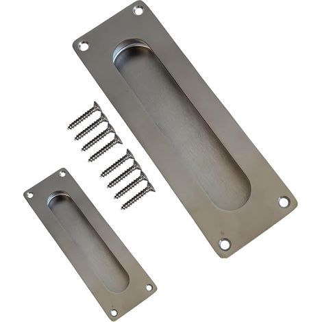 Poignée de porte coulissante ARK en acier inoxydable brossé mat 180 x 60 mm - Avec vis de montage - Design moderne pour meubles, armoires et commodes (1/5)