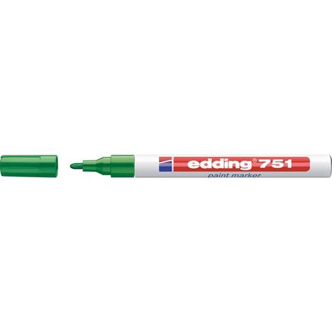 Marqueur peinture pointe ogive, référence 751, diamètre pointe 1-2 mm, coloris vert - EDDING