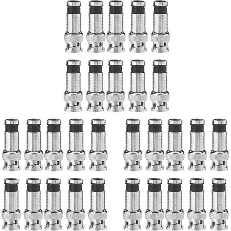 30 Stück BNC-Kompressionsstecker für RG59-Koaxialkabel und CCTV-Kameras (1/5)