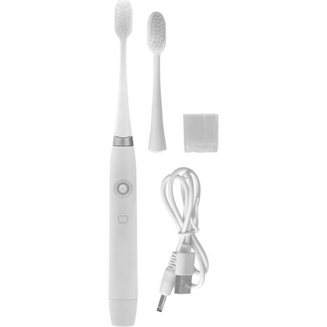 Brosse à dents électrique rechargeable pour adultes - Technologie sonique et minuterie intelligente - Blanc fromage