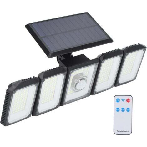 Lampe Solaire Exterieur, Lumière Solaire Extérieure avec Détecteur de Mouvement 300 LED, IP65 Étanche Projecteur Solaire Extérieur (1/5)